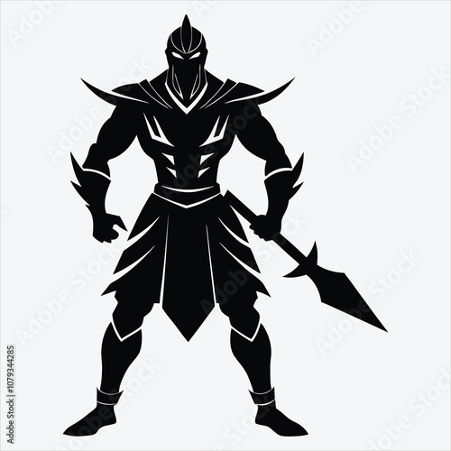 Nonviolent Warrior, Silhouette White background illustration, Generative Ai