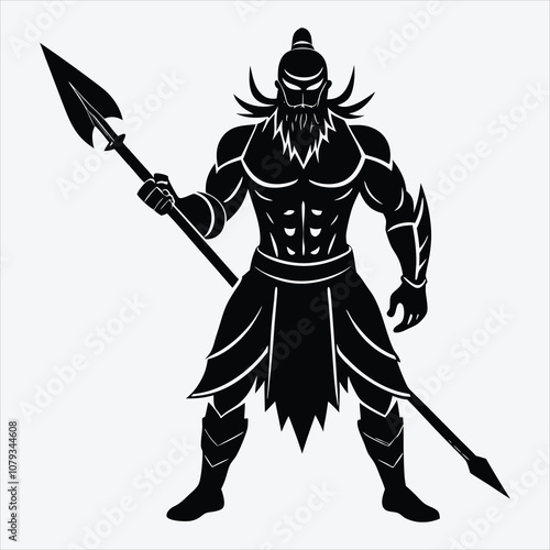 Nonviolent Warrior, Silhouette White background illustration, Generative Ai