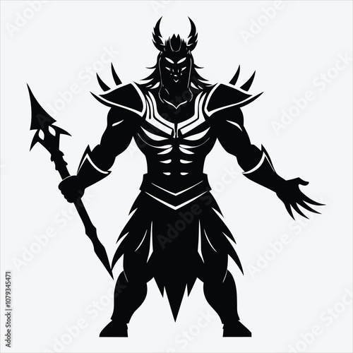 Nonviolent Warrior, Silhouette White background illustration, Generative Ai