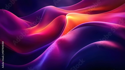 Abstract 3D Background with Purple and Orange Waves