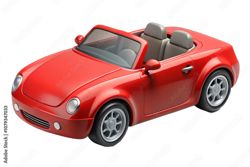 Classic red convertible sports car on a white background, perfect for automotive, leisure, and travel themes Classic red convertible sports car on a white background, perfect for automotive, leisure, and travel themes