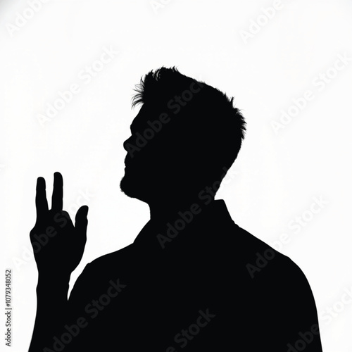 Man Silhouette Silhouette, black color silhouette on a white background