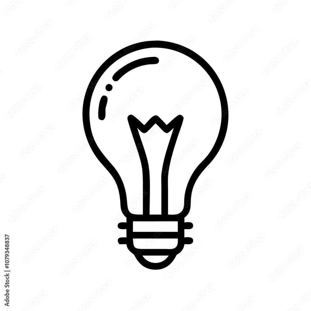 A simple vector icon of a light bulb representing ideas, innovation, and creativity with a clear outline and minimalist design suitable for various applications A simple vector icon of a light bulb representing ideas, innovation, and creativity with a clear outline and minimalist design suitable for various applications