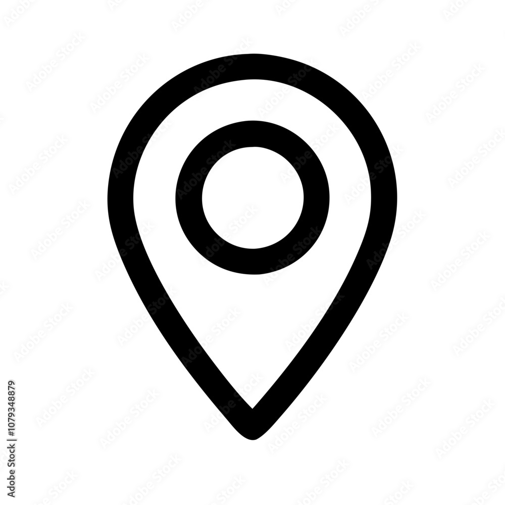 A minimalist vector icon depicting a location pin, commonly used in digital maps and navigation tools to indicate specific places or points of interest A minimalist vector icon depicting a location pin, commonly used in digital maps and navigation tools to indicate specific places or points of interest