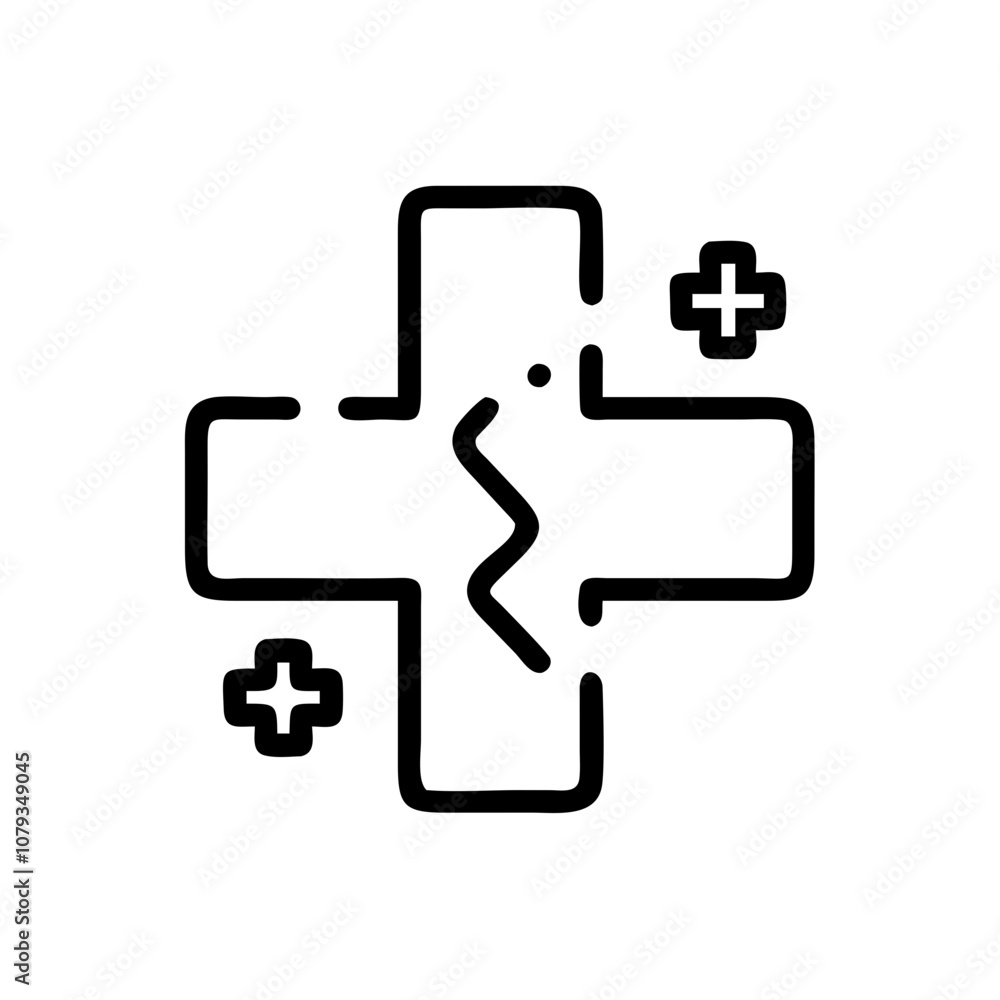 Vector icon of a medical cross designed for health-related applications and services, suitable for use in digital health platforms or healthcare marketing materials Vector icon of a medical cross designed for health-related applications and services, suitable for use in digital health platforms or healthcare marketing materials