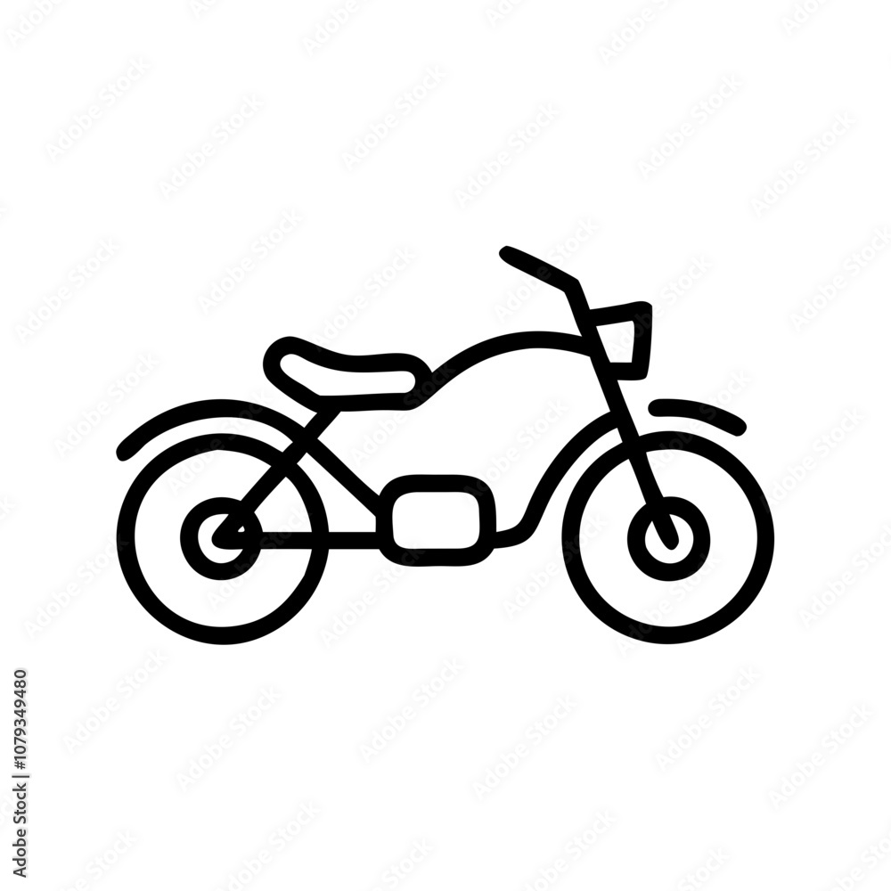 Fototapeta premium A minimalist vector icon depicting a motorcycle design showcasing sleek contours and classic features, perfect for transportation-themed graphics and projects
