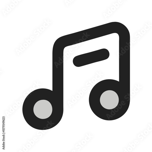 A vector icon depicting a stylized music note design ideal for digital platforms, apps, or websites focused on music and sound-related content