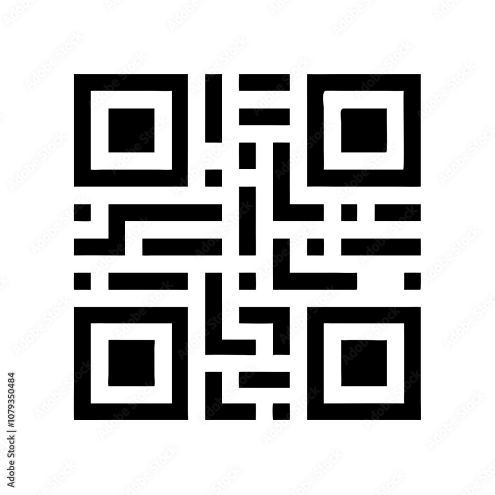 A detailed vector icon of a QR code designed for easy digital scanning, suitable for various applications in technology or marketing A detailed vector icon of a QR code designed for easy digital scanning, suitable for various applications in technology or marketing