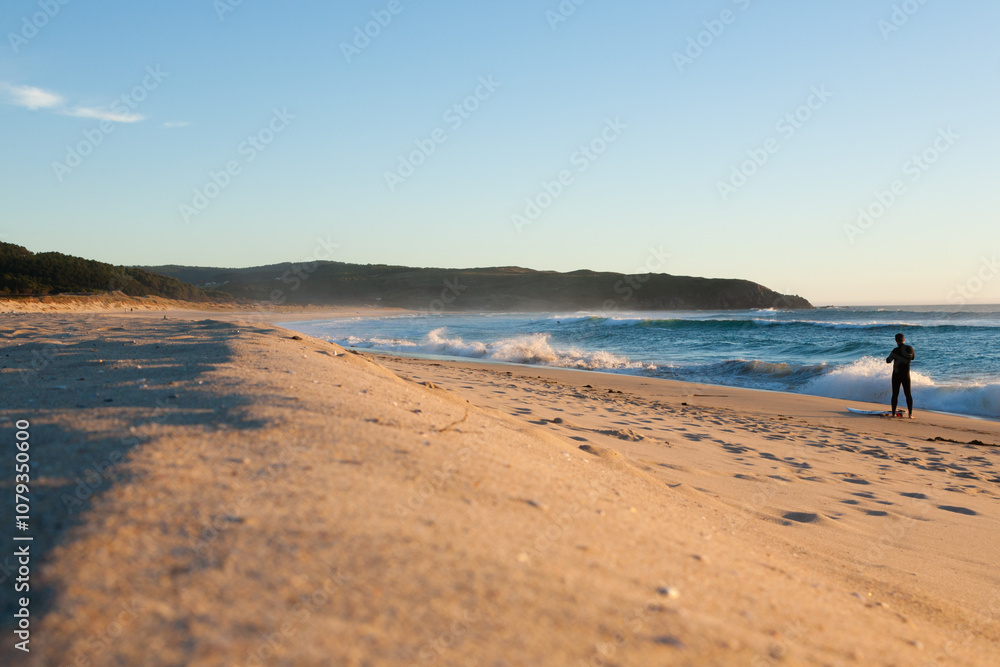 Galician beach landscape, Galicia, Spain. Do Rostro beach. Galician beach landscape, Galicia, Spain. Do Rostro beach.