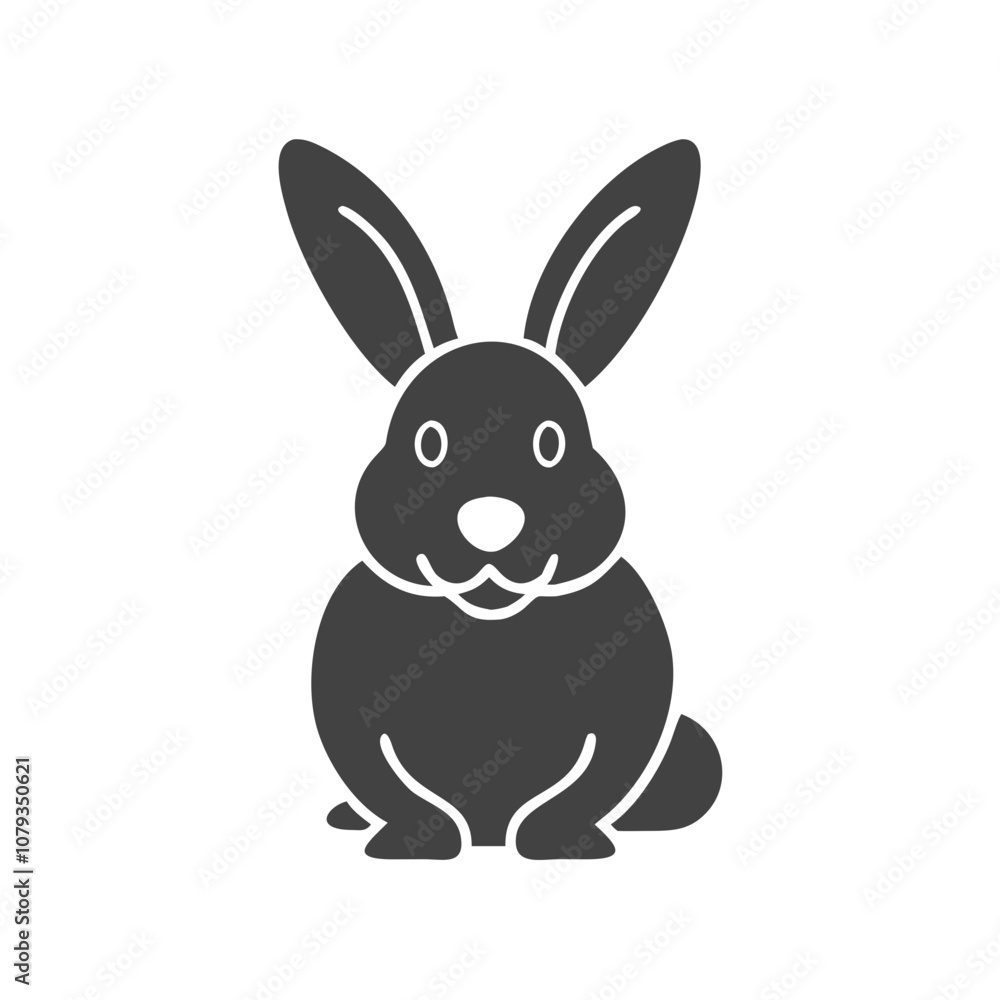 A simple vector icon of a sitting rabbit in a minimalist style, designed for use in various applications such as web design, print media, or educational materials A simple vector icon of a sitting rabbit in a minimalist style, designed for use in various applications such as web design, print media, or educational materials