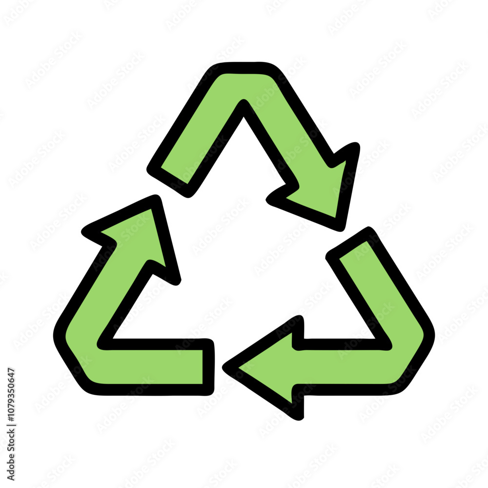 A vibrant vector icon representing the widely recognized recycle symbol reflecting environmental sustainability in contemporary design A vibrant vector icon representing the widely recognized recycle symbol reflecting environmental sustainability in contemporary design