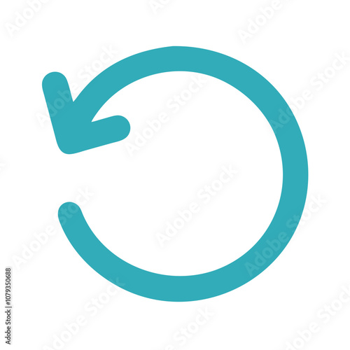 Refresh arrow vector icon representing renewal and refreshment in digital interfaces, commonly used in applications and websites for reloading content constantly
