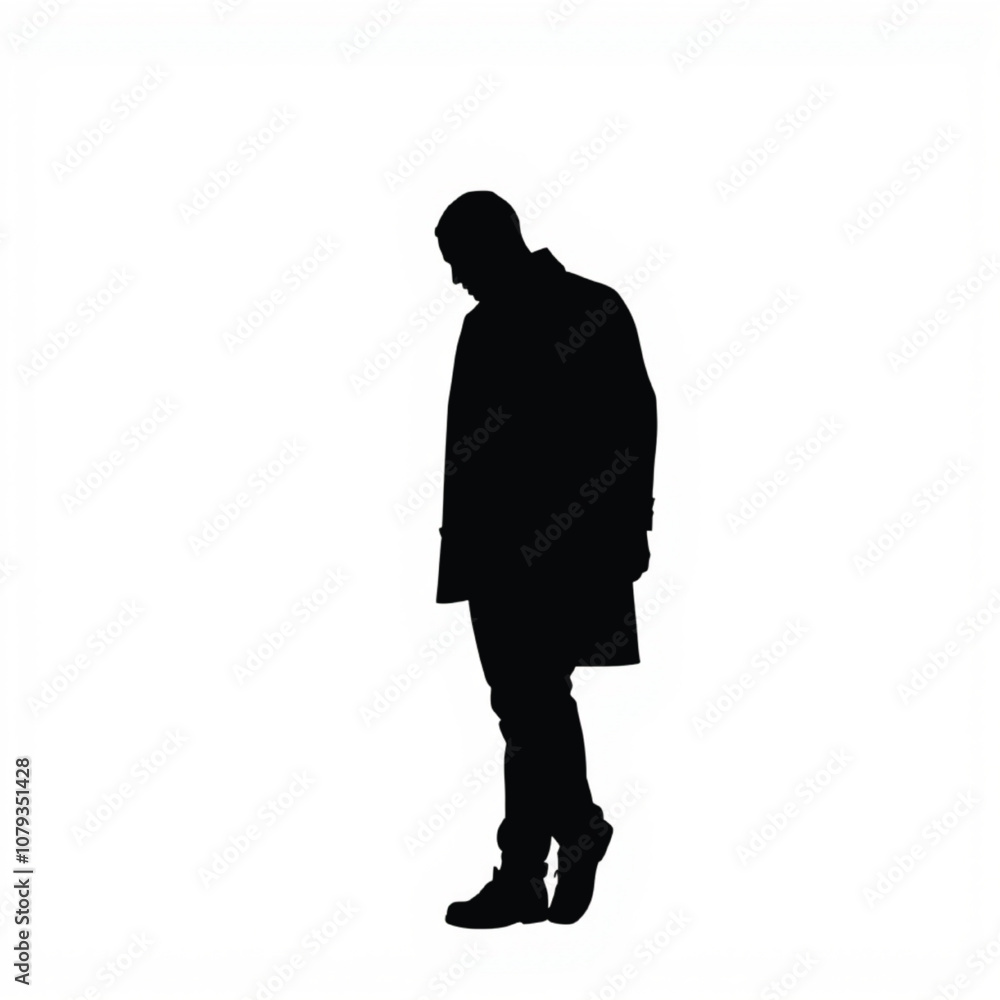 Man Silhouette Silhouette, black color silhouette on a white background Man Silhouette Silhouette, black color silhouette on a white background