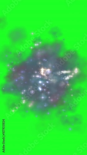 Shining Sparks and Smoke On A Green Screen vertical video