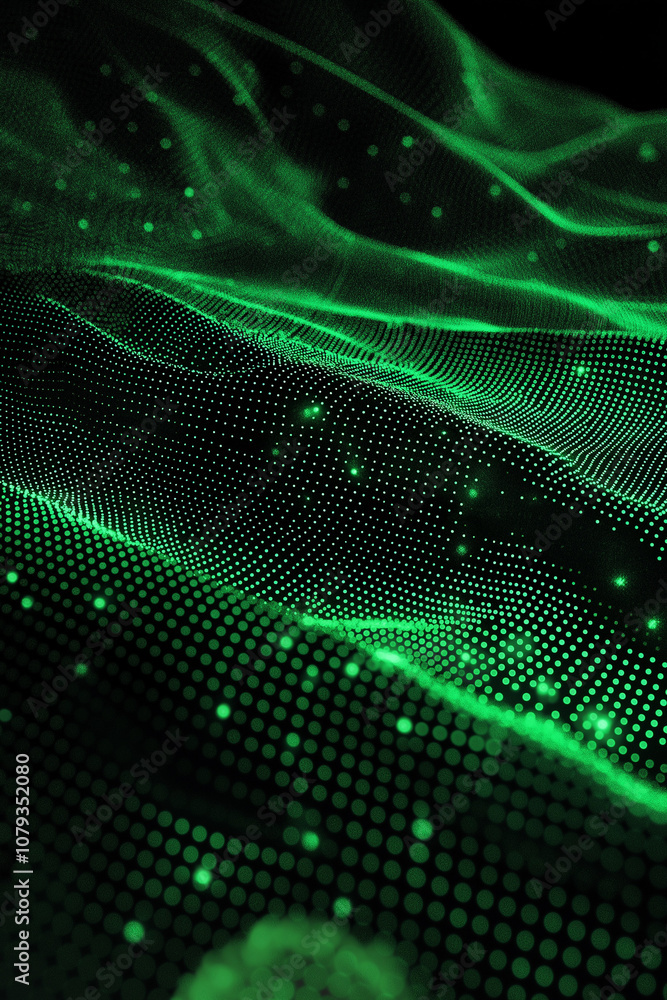 Digitale Wellen in leuchtendem Grün und Schwarz
Digitale Wellen in leuchtendem Grün und Schwarz