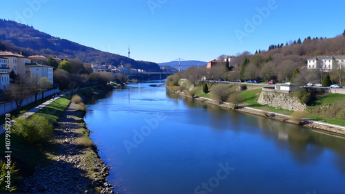 River in the outskirts of Bilbao photo