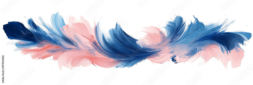 Fototapeta premium colorful abstract feathered brush strokes blend in elegant flow transparent background