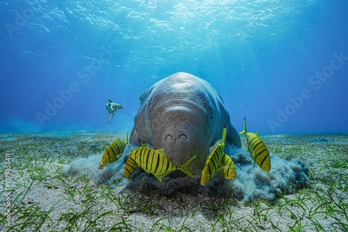 Dugong (sea cow) at Marsa Mubarak, Red Sea, Egypt