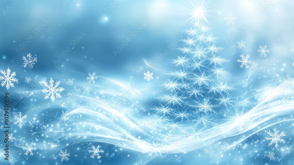 Christmas tree made of glowing lights and snowflakes Christmas tree made of glowing lights and snowflakes