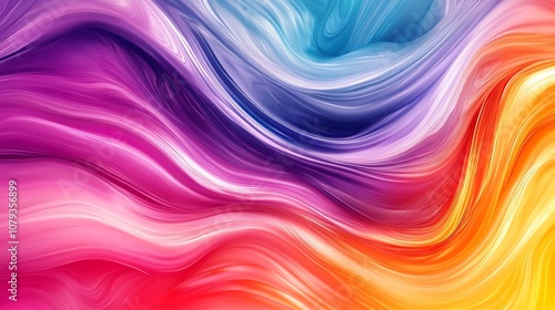 Wallpaper Mural Vibrant abstract swirl with multicolored gradient waves and dynamic motion Torontodigital.ca