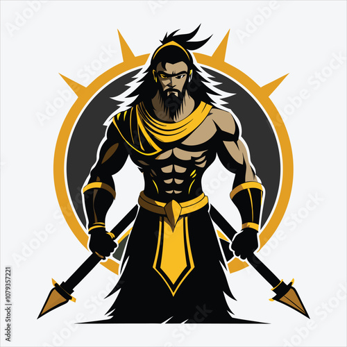 Nonviolent Warrior, Vector White background illustration, Generative Ai
