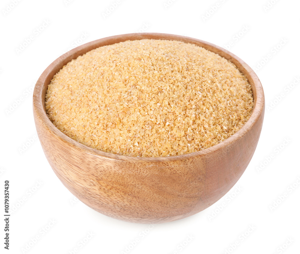 Raw wheat groats in bowl isolated on white Raw wheat groats in bowl isolated on white