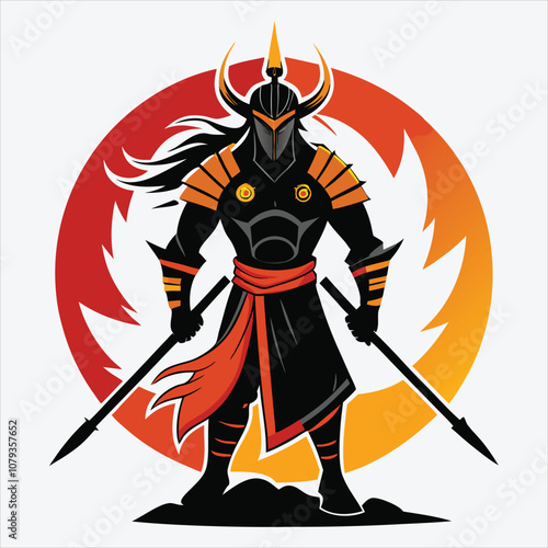 Nonviolent Warrior, Vector White background illustration, Generative Ai