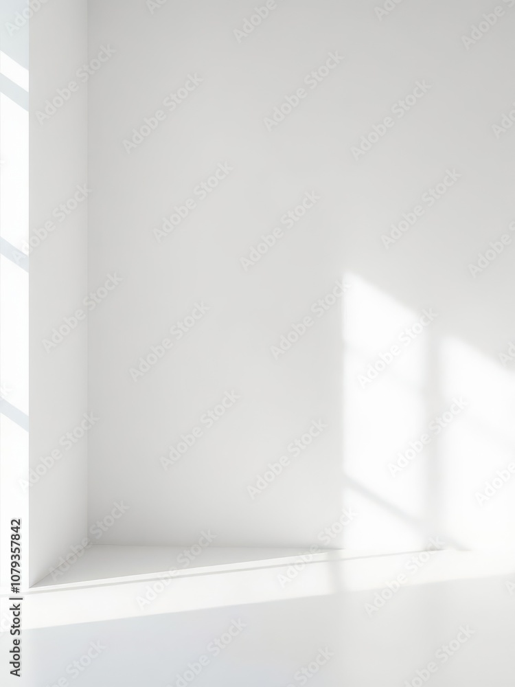 Minimalist white and gray studio background with soft lighting and clean lines, concept Minimalist white and gray studio background with soft lighting and clean lines, concept