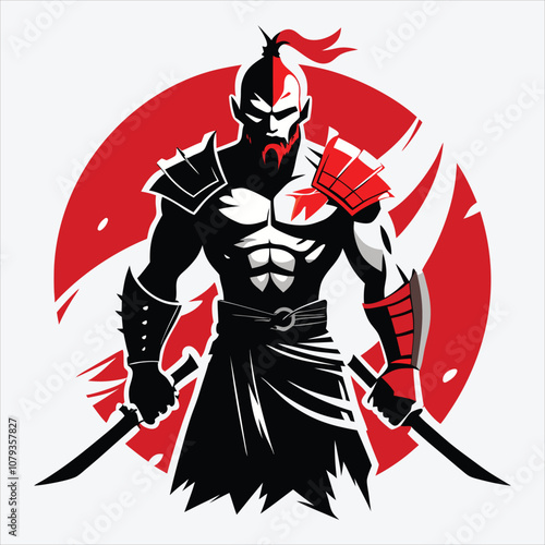Nonviolent Warrior, Vector White background illustration, Generative Ai