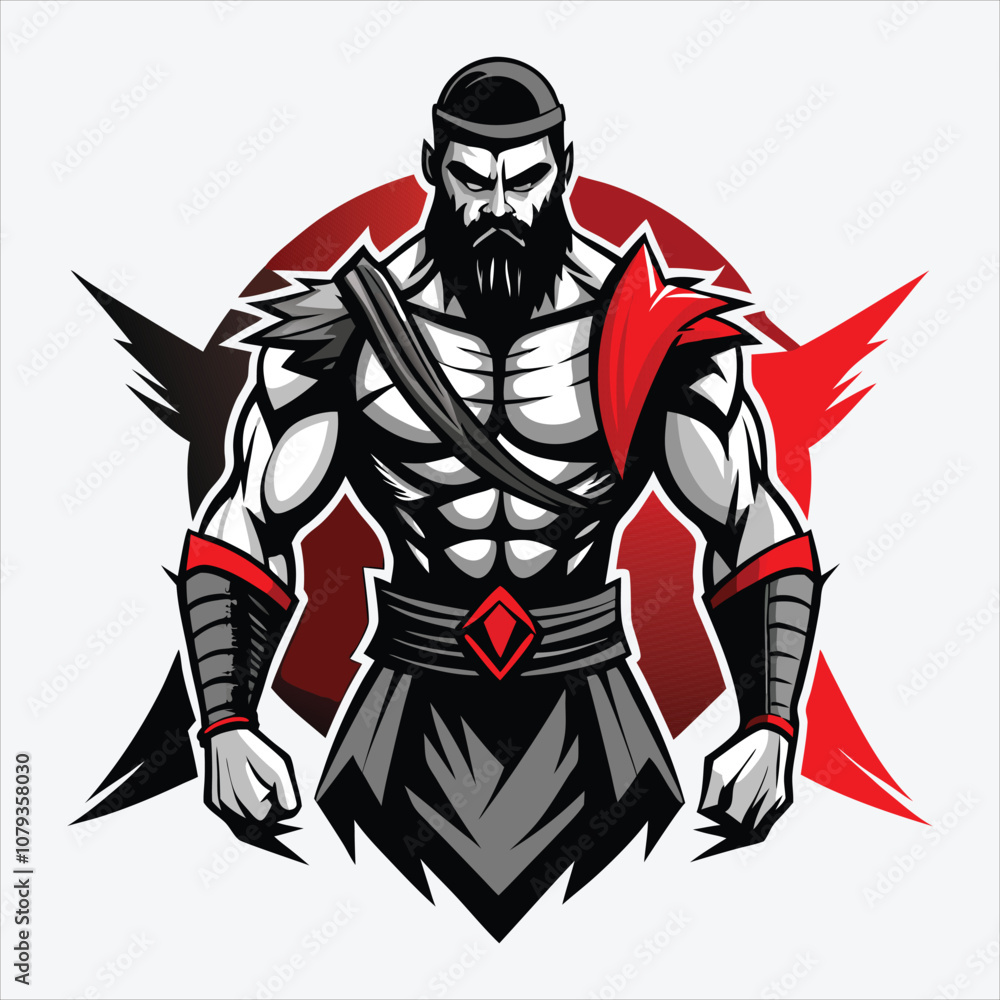 Fototapeta premium Nonviolent Warrior, Vector White background illustration, Generative Ai