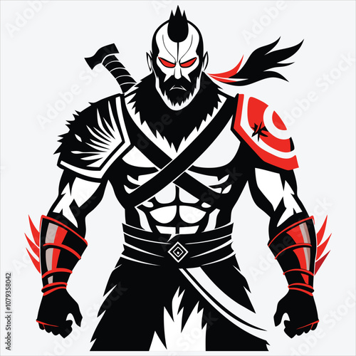Nonviolent Warrior, Vector White background illustration, Generative Ai