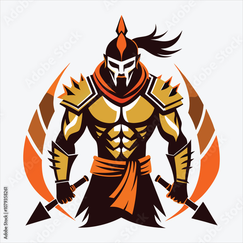 Nonviolent Warrior, Vector White background illustration, Generative Ai