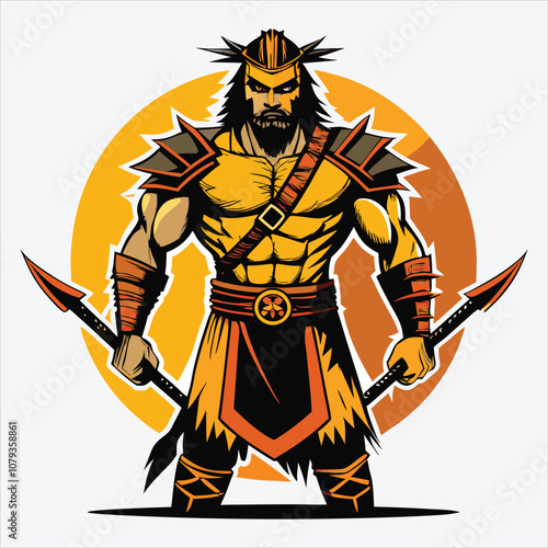 Nonviolent Warrior, Vector White background illustration, Generative Ai