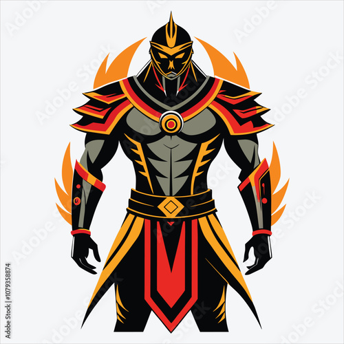 Nonviolent Warrior, Vector White background illustration, Generative Ai
