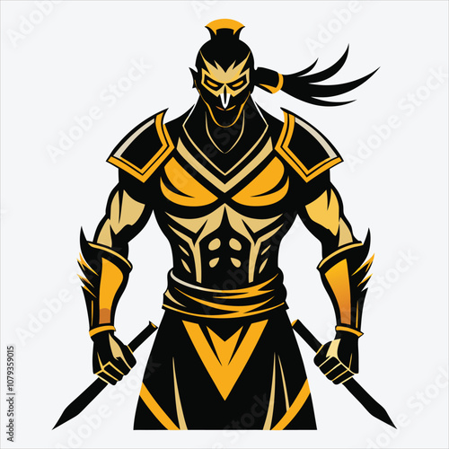 Nonviolent Warrior, Vector White background illustration, Generative Ai