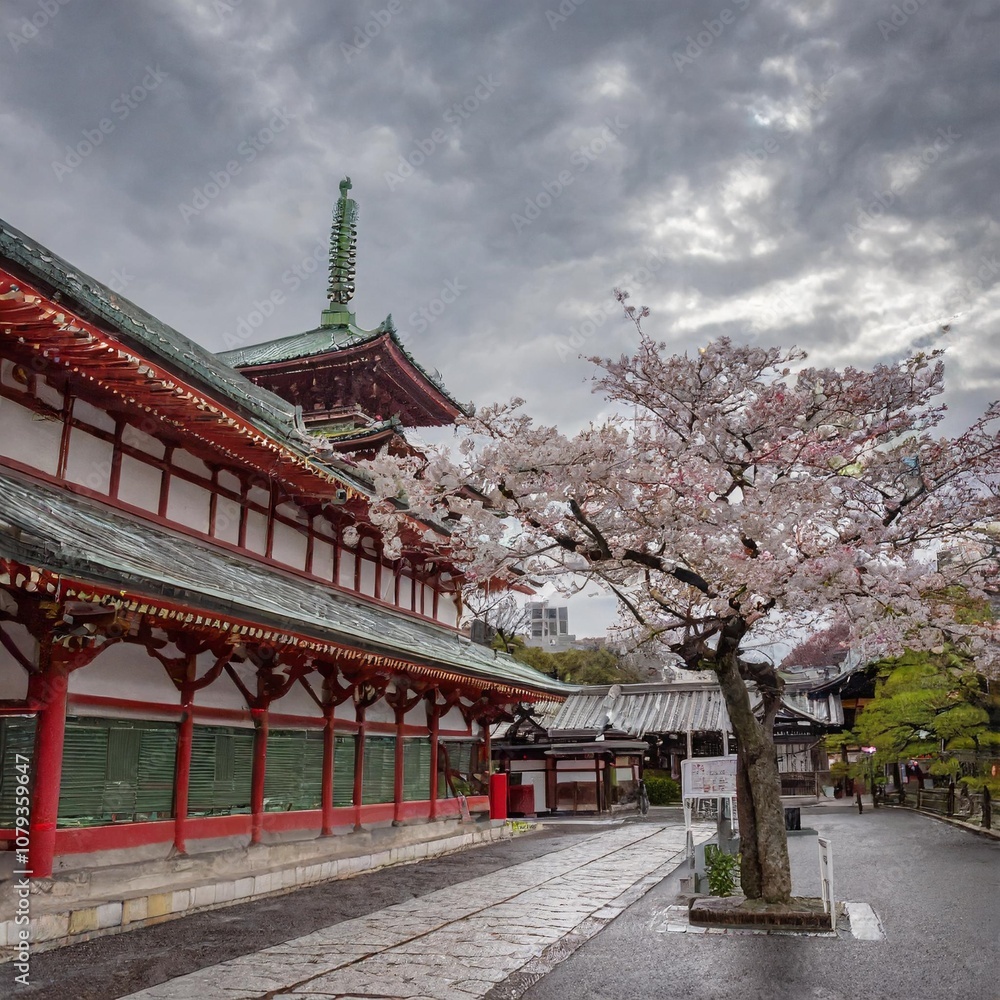 Iconic Landmarks of Japan’s Historical Cities, Captured on a Cloudy Spring Day with No People, Showcasing Traditional Architecture and Cultural Heritage in an Urban Landscape Iconic Landmarks of Japan’s Historical Cities, Captured on a Cloudy Spring Day with No People, Showcasing Traditional Architecture and Cultural Heritage in an Urban Landscape