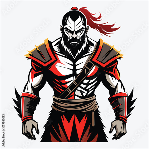 Nonviolent Warrior, Vector White background illustration, Generative Ai