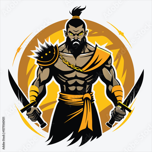 Nonviolent Warrior, Vector White background illustration, Generative Ai