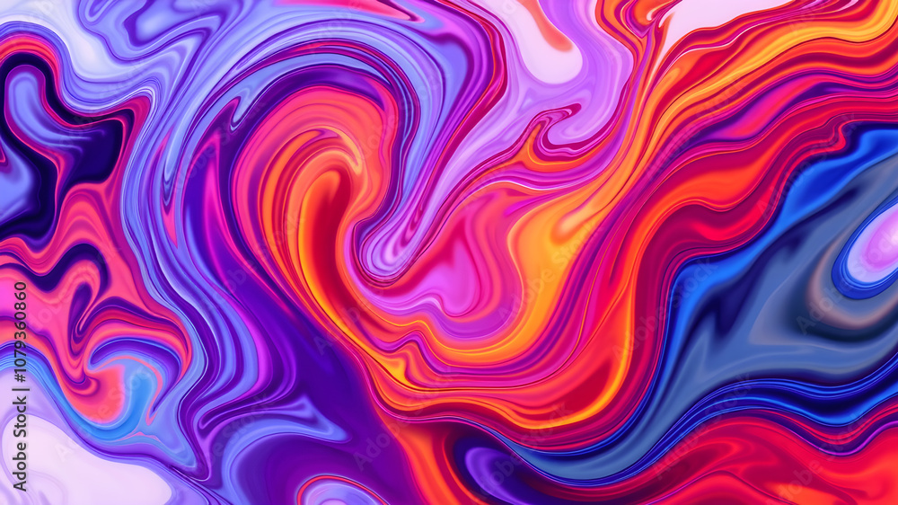 Vibrant swirling fluid shapes with abstract background. Generative AI Vibrant swirling fluid shapes with abstract background. Generative AI