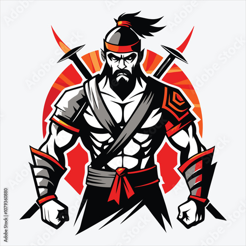 Nonviolent Warrior, Vector White background illustration, Generative Ai