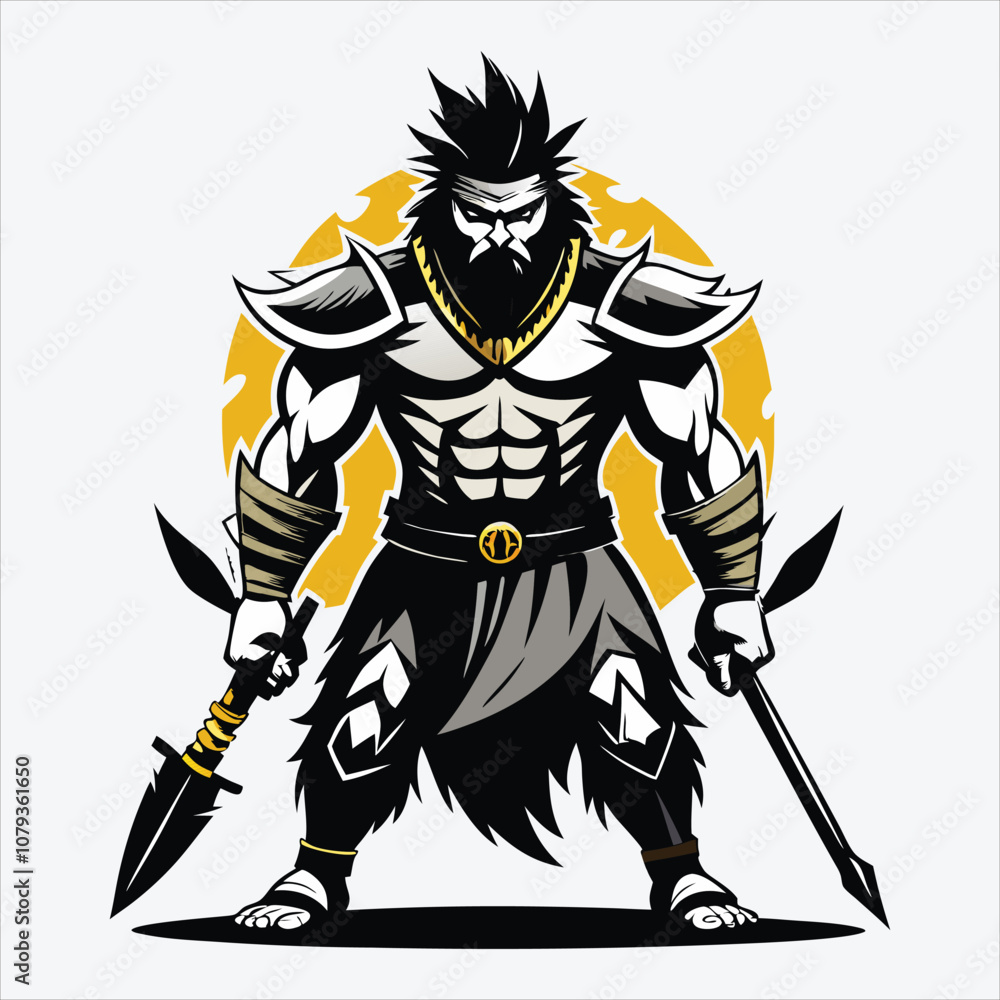 Nonviolent Warrior, Vector White background illustration, Generative Ai Nonviolent Warrior, Vector White background illustration, Generative Ai