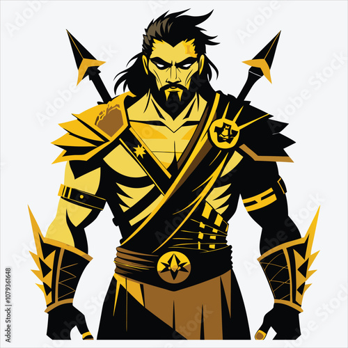 Nonviolent Warrior, Vector White background illustration, Generative Ai