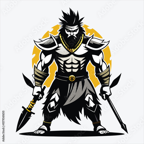 Nonviolent Warrior, Vector White background illustration, Generative Ai