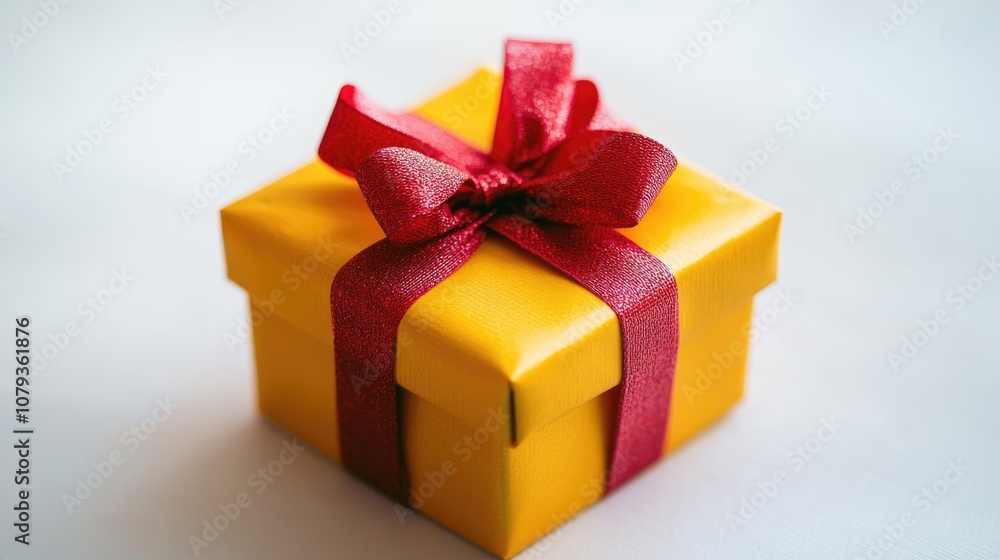 Colorful gift box on a light background representing the holiday shopping season with a selective focus and ample space for text Colorful gift box on a light background representing the holiday shopping season with a selective focus and ample space for text