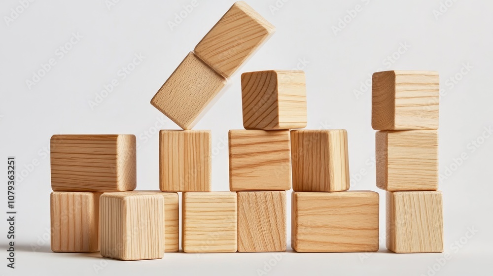 Wooden building blocks used for a creative campaign Wooden building blocks used for a creative campaign