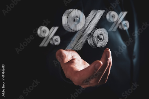 percent symbol on  sale discount. sale sign