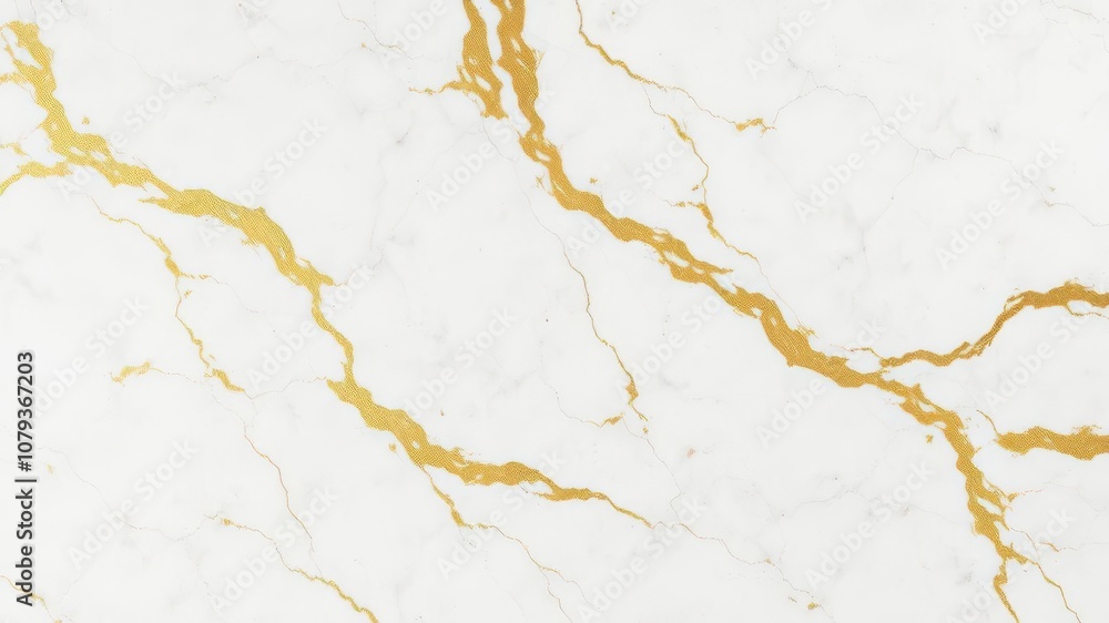 Fototapeta premium White and gold marble texture background perfect for creative design projects, white