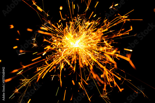 Wallpaper Mural Sparkler background. New year sparkler on black background. Bright sparkles background. Christmas sparkler backdrop. Fiery sparks backgrounds. Background for copy space. Firework effect. Torontodigital.ca