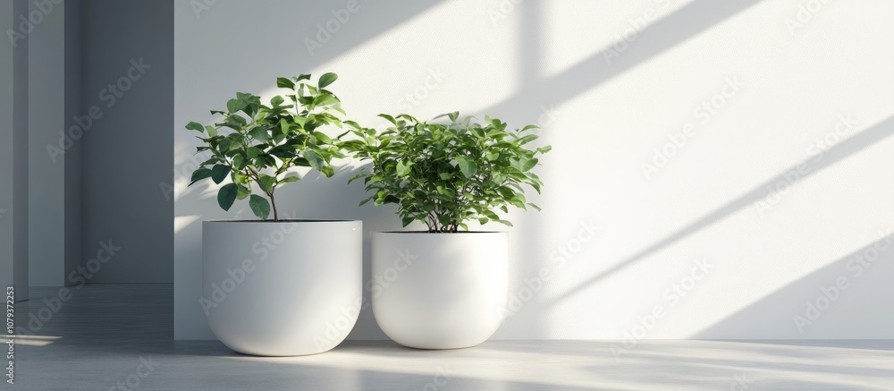 Green plant in a sleek white pot minimalistic aesthetic for eco friendly home decor Green plant in a sleek white pot minimalistic aesthetic for eco friendly home decor