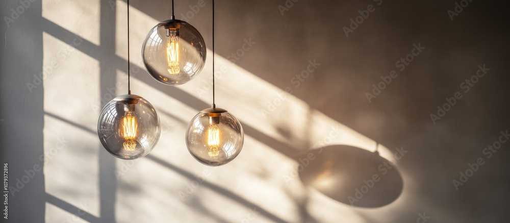 Obraz premium Hanging halogen bulb illuminated by soft light ideal for modern interior design